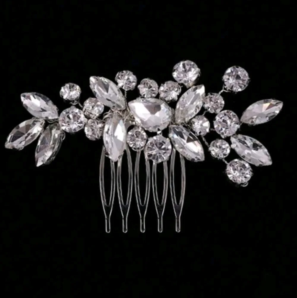 Wedding Bridal Comb Sparkling Rhinestone Crystal Silver Hair Comb NEW